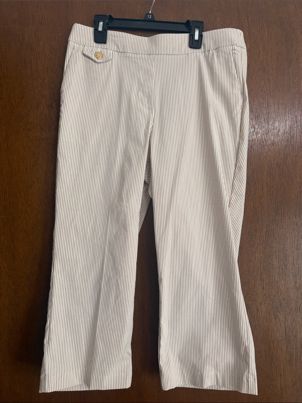Counterparts Cream Pinstripe Cropped Pants